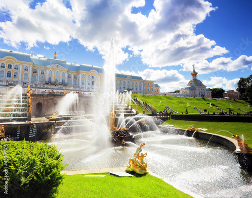 Photo: Grand cascade in Pertergof, Saint-Petersburg, Russia. Grand cascade in Pertergof, Saint-Petersburg, Russia.