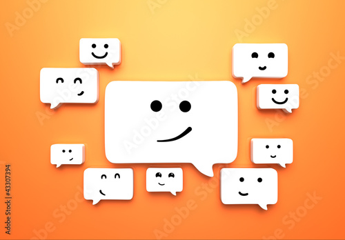 Illustration: orange bubble smiley orange bubble smiley