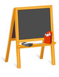 Child's Blackboard Wood Easel, chalk box, eraser, copy space.
