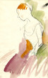 ballerina, pencil and water colors