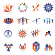 Collection set of icons and design elements related to community