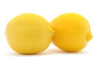 Two yellow lemons isolated over white