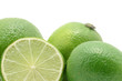Green limes isolated over white