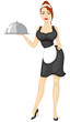 Waitress brings the order
