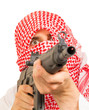 Arab adult with a machine gun, terrorist