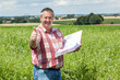 Agricultural engineer at the field inspection