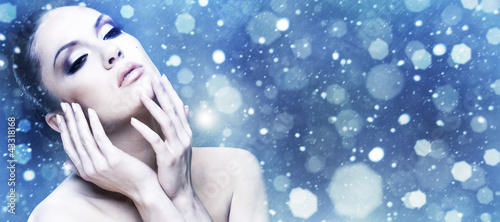 Photo: Winter Beauty. Female abstract stylish portrait. Winter Beauty. Female abstract stylish portrait.