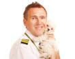 Airline pilot with dog