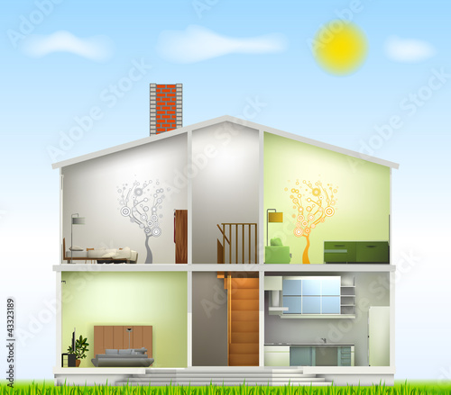 Vector: Cut in house interiors. Vector Cut in house interiors. Vector