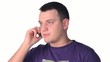Video: Man is talking phone, cut out from white Man is talking phone, cut out from white