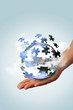globe dans la main