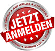 Button Banner "Jetzt anmelden" rot/silber