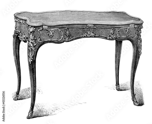 Illustration: Table : Style Louis XV - 18th century Table : Style Louis XV - 18th century