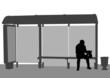 Vector: Man on bus stop Man on bus stop