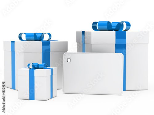 Ilustração: gift box blue ribbon gift box blue ribbon