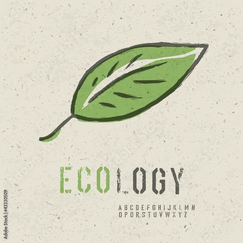 Vector: Ecology concept collection. Include green leaf image, seamless r Ecology concept collection. Include green leaf image, seamless r