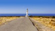 Barbaria cape Formentera lighthouse with mediterranean sea