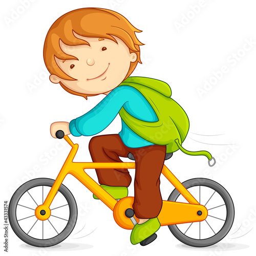 Vector: Editable vector illustration of boy doing cycling Editable vector illustration of boy doing cycling