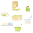 Apple cake ingredients set