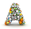 Illustration: Letter A, gaming balls alphabet Letter A, gaming balls alphabet