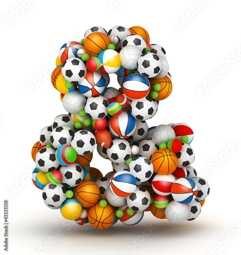 Illustration: Ampersand Sign , gaming balls alphabet Ampersand Sign , gaming balls alphabet