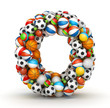 Illustration: Letter O, gaming balls alphabet Letter O, gaming balls alphabet