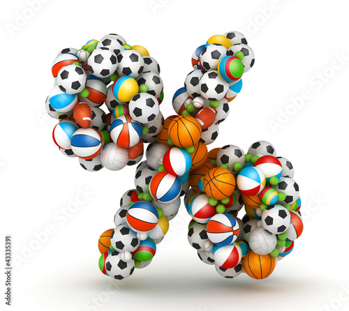 Illustration: Percent sign , gaming balls alphabet Percent sign , gaming balls alphabet