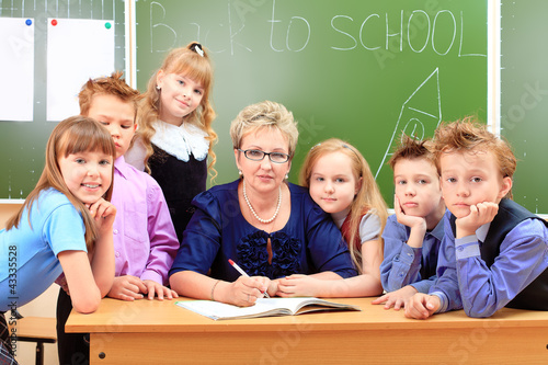 Photo: teacher and children teacher and children