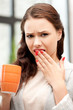 lovely businesswoman with mug