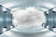 Cloud trapped in building