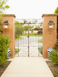 Iron gate and pillars
