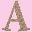 Flower Alphabet Font Vector Illustration