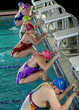 Swimmers preparing to start race