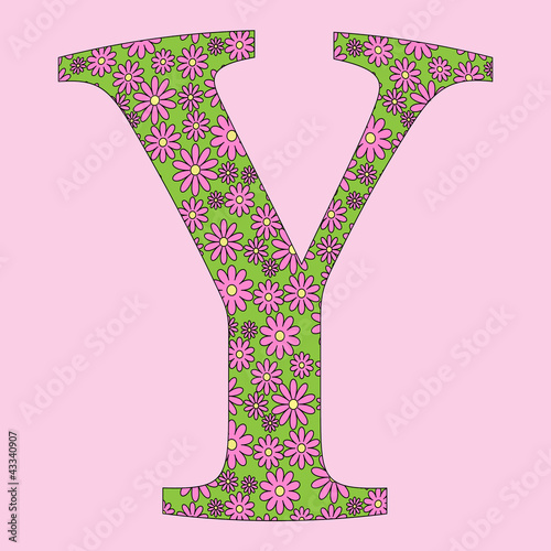 Photo: Flower Alphabet Font Vector Illustration Flower Alphabet Font Vector Illustration