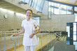 Hispanic woman working in spa