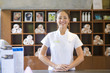 Hispanic woman working in spa