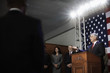 Politician making speech at podium