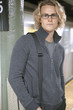 Caucasian man standing in subway