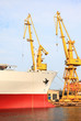 Foto: yellow port crane terminal seaport yellow port crane terminal seaport