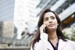 Indian businesswoman talking on cell phone