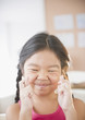 Korean girl crossing fingers