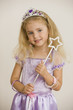 Caucasian girl dressed as princess