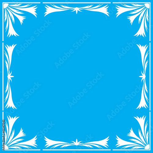 Vector: blue floral frame blue floral frame