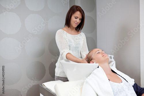 Photo: Head Massage in Beauty Salon Head Massage in Beauty Salon