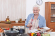 Old woman cooking