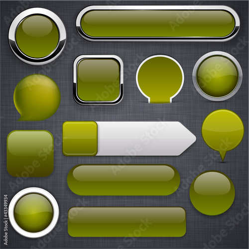Vector: Mossy high-detailed modern buttons. Mossy high-detailed modern buttons.