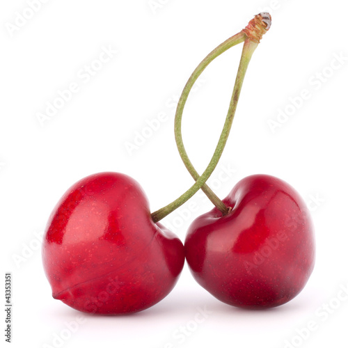 Photo: Two heart shaped cherry berries Two heart shaped cherry berries