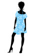 Vetor: Girl in blue dress silhouette Girl in blue dress silhouette