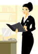 Vetor: Young secretary in office Young secretary in office