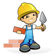 Young mason with trowel